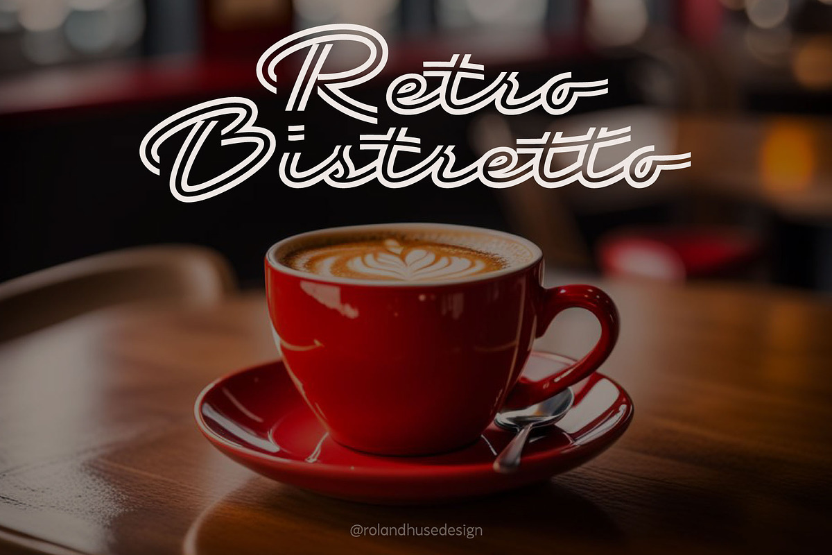 Retro Bistretto, a Script Font by Roland Huse Design (Photo 2 of 6)