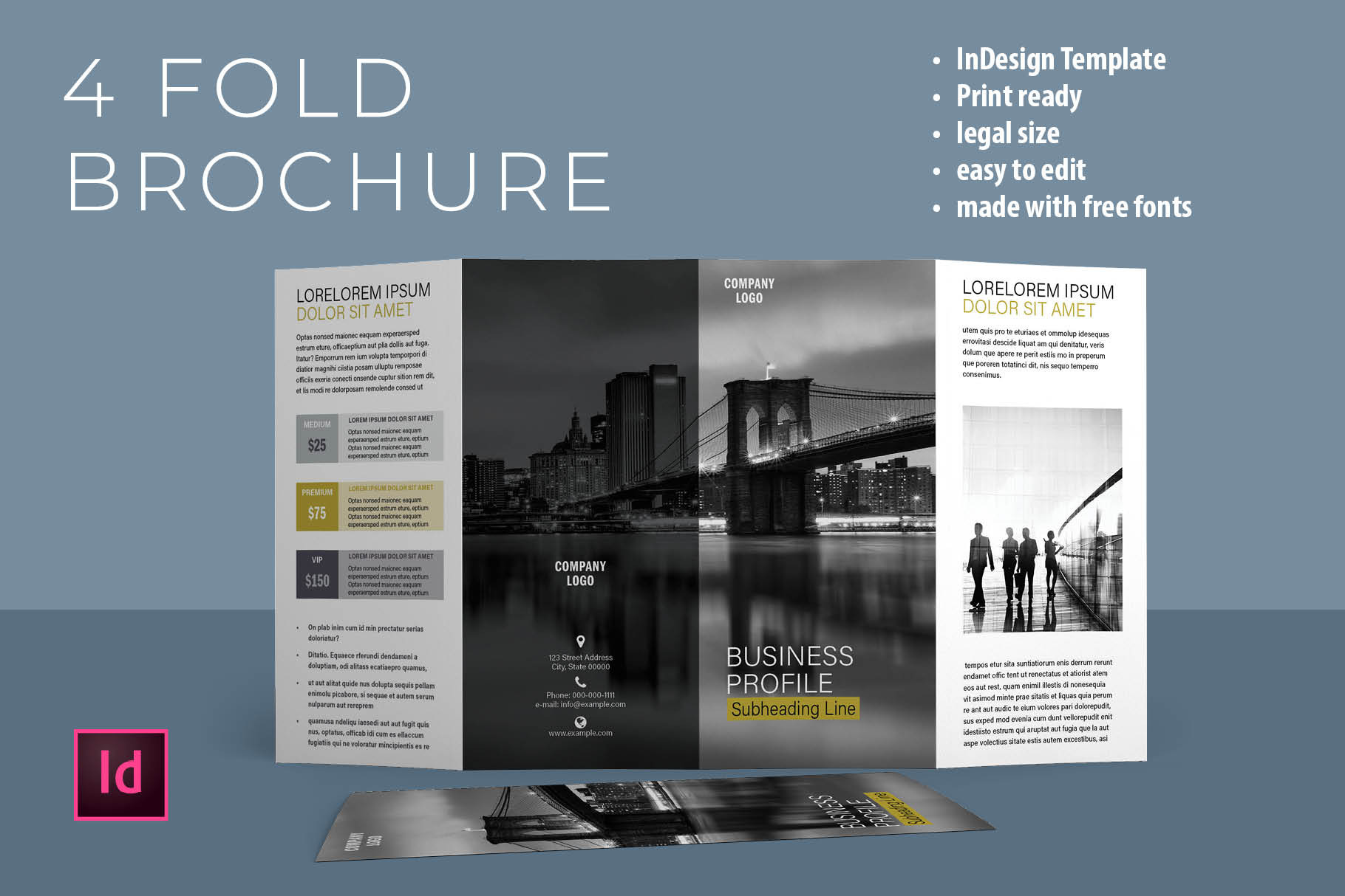 Four Fold Brochure InDesign Template