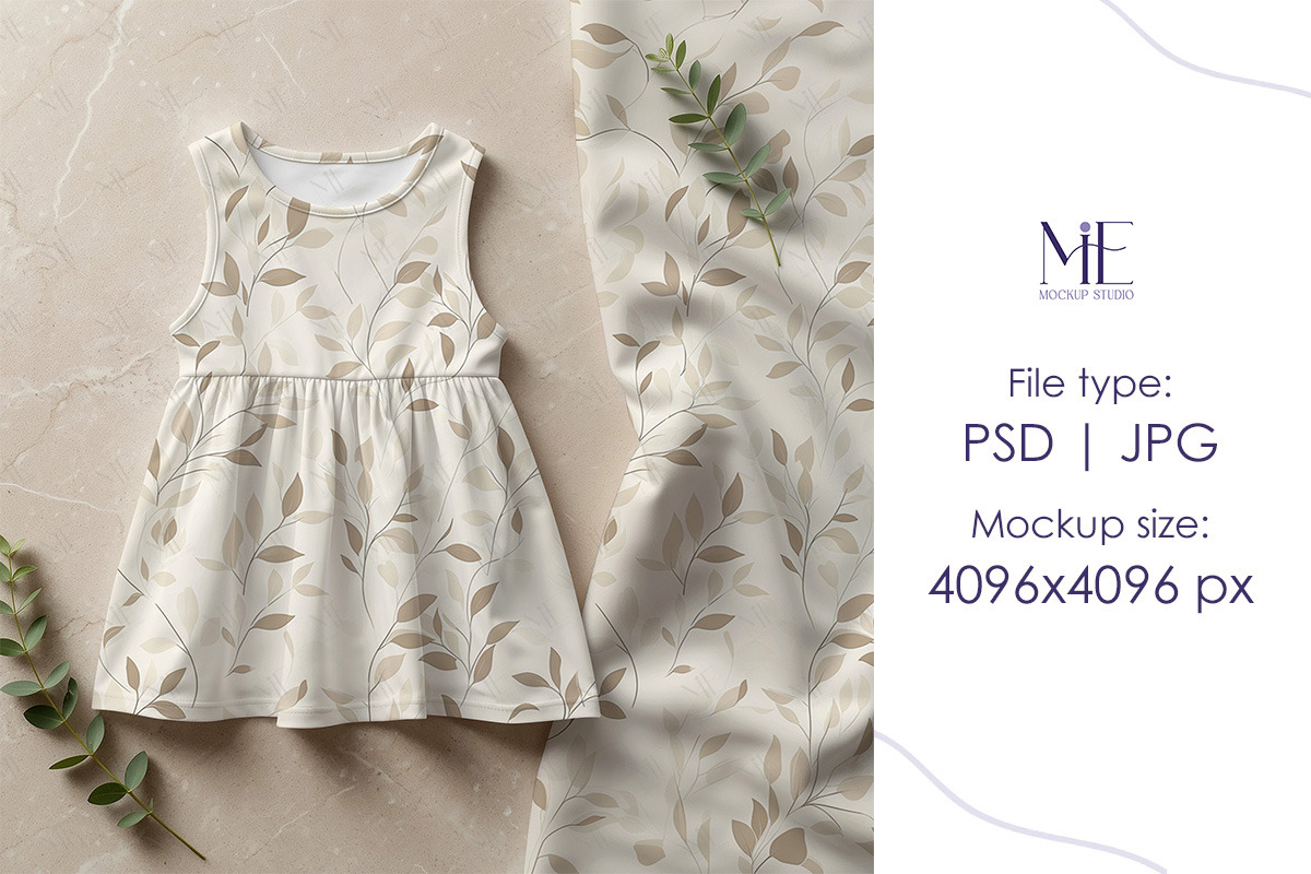 Kids Dress Mockup Fabric PSD Clothin, a Shirt Mockup by Mie Mockup Studio (Photo 8 of 8)
