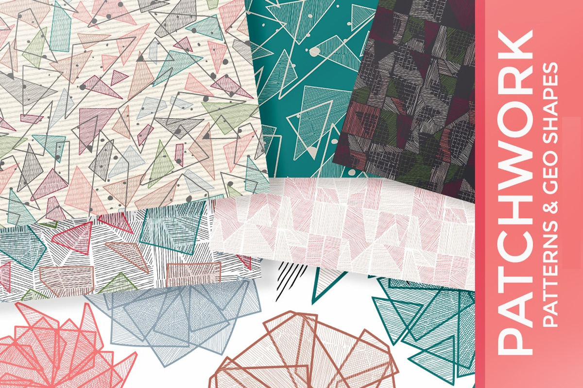 Geometric Patterns & Flower Elements, a Pattern Graphic by illuztrate
