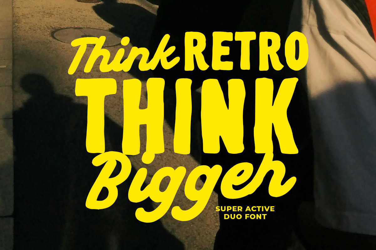 Super Active Nostalgic Font Duo, a Script Font by Letterhend Studio (Photo 2 of 10)