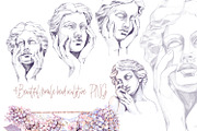 Snake Hydrangeas Garden Clipart, a Decorative Illustration by Shabbypie (Thumbnail 10 of 20)