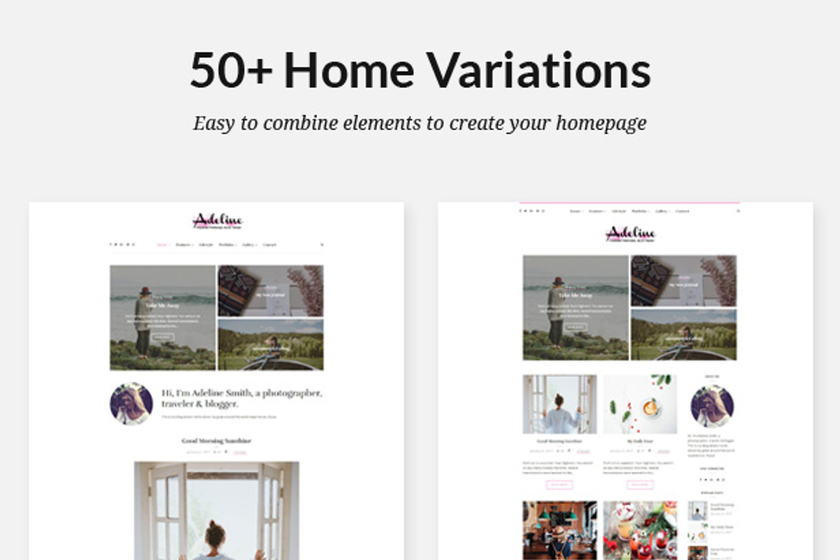 Adeline Feminine Clean Blog Theme, a WordPress Template by MatchThemes (Photo 4 of 4)