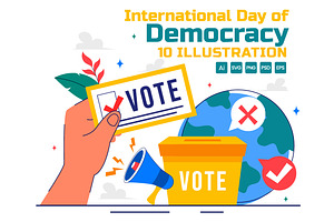 10 Day of Democracy Illustration, a Person Illustration by denayunebgt