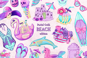 Pastel Goth Beach clipart