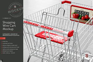 Metal Shopping Cart Branding Mockup