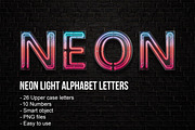 Neon light Alphabet letters, a Decorative Illustration by S_design (Thumbnail 1 of 8)