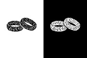 Ornate Calligraphic Couple of Rings, a Decorative Illustration by Color and Decor (Thumbnail 2 of 3)