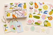 Vintage Postage Stamp Graphics, a Decorative Illustration by Anna Studio (Thumbnail 7 of 12)