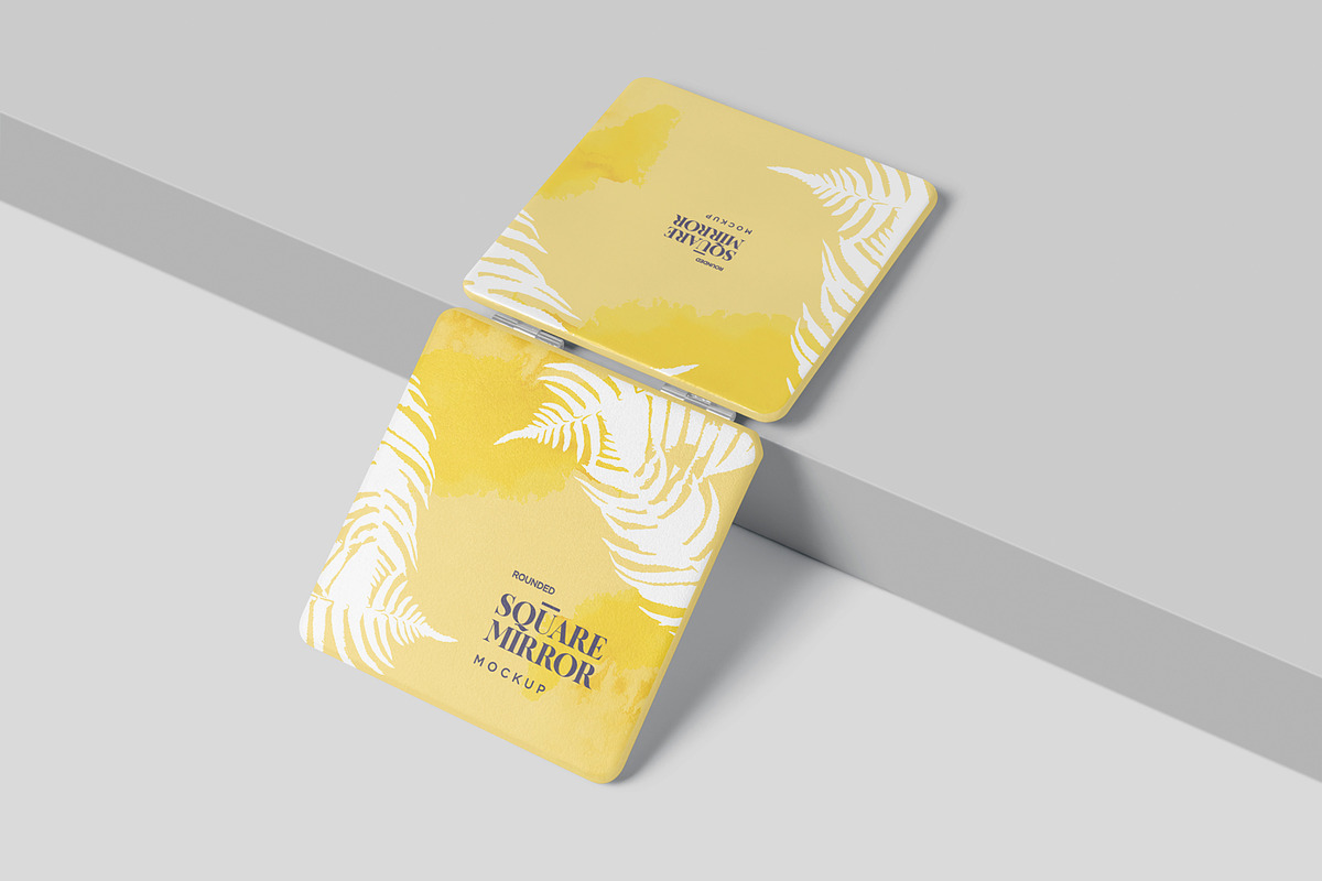 Square Compact Mirror Mockups, a Product Mockup by GfxFoundry (Photo 4 of 7)
