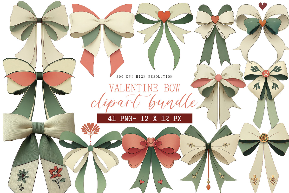 Valentine Bow Clipart, an Illustration by DreamArtGraphic (Photo 1 of 4)