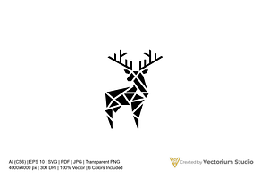 Geometric Deer Abstract Logo, a Branding & Logo Template by Vectorium Studio