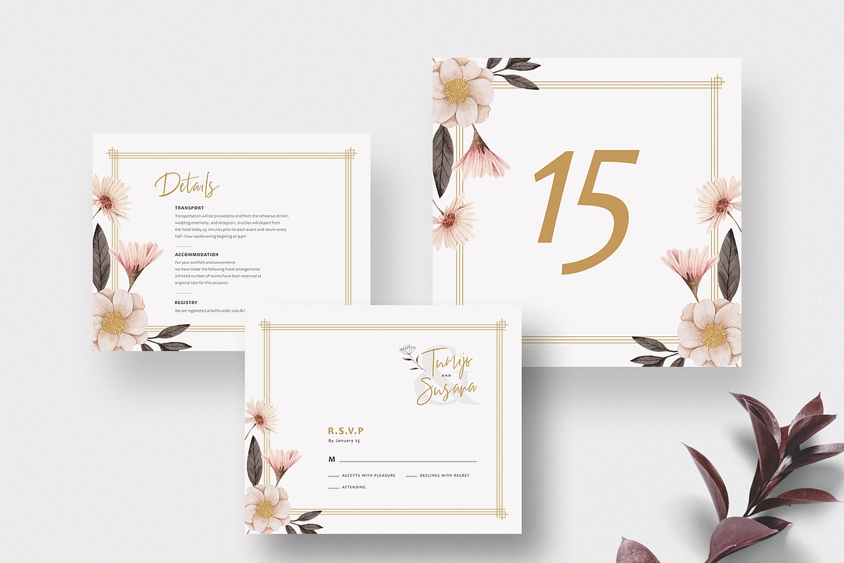 Minimalist Wedding Invitation Set, an Invitation Template by Theme Weavers (Photo 4 of 5)