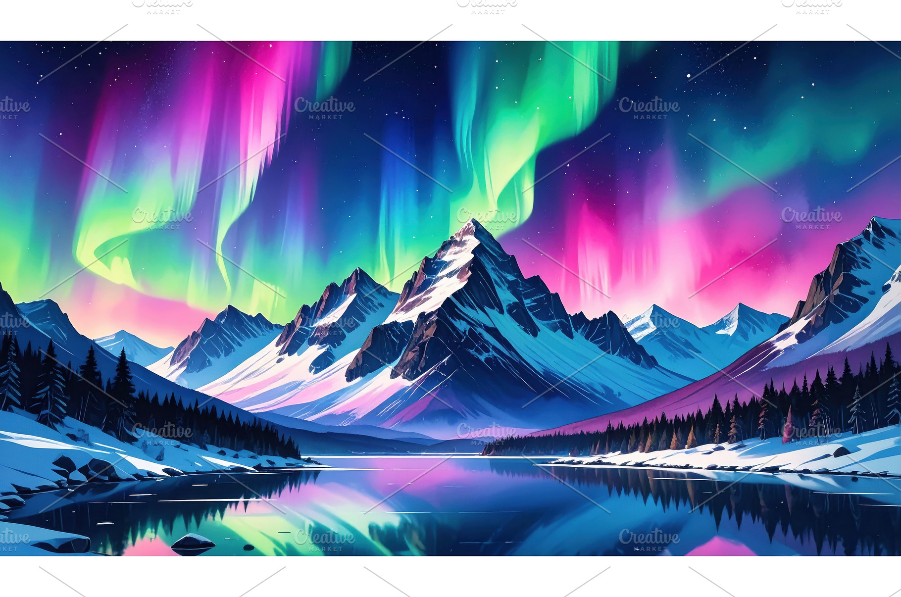 Northern lights dancing over snowy, a Nature Photo by Igor Tichonow