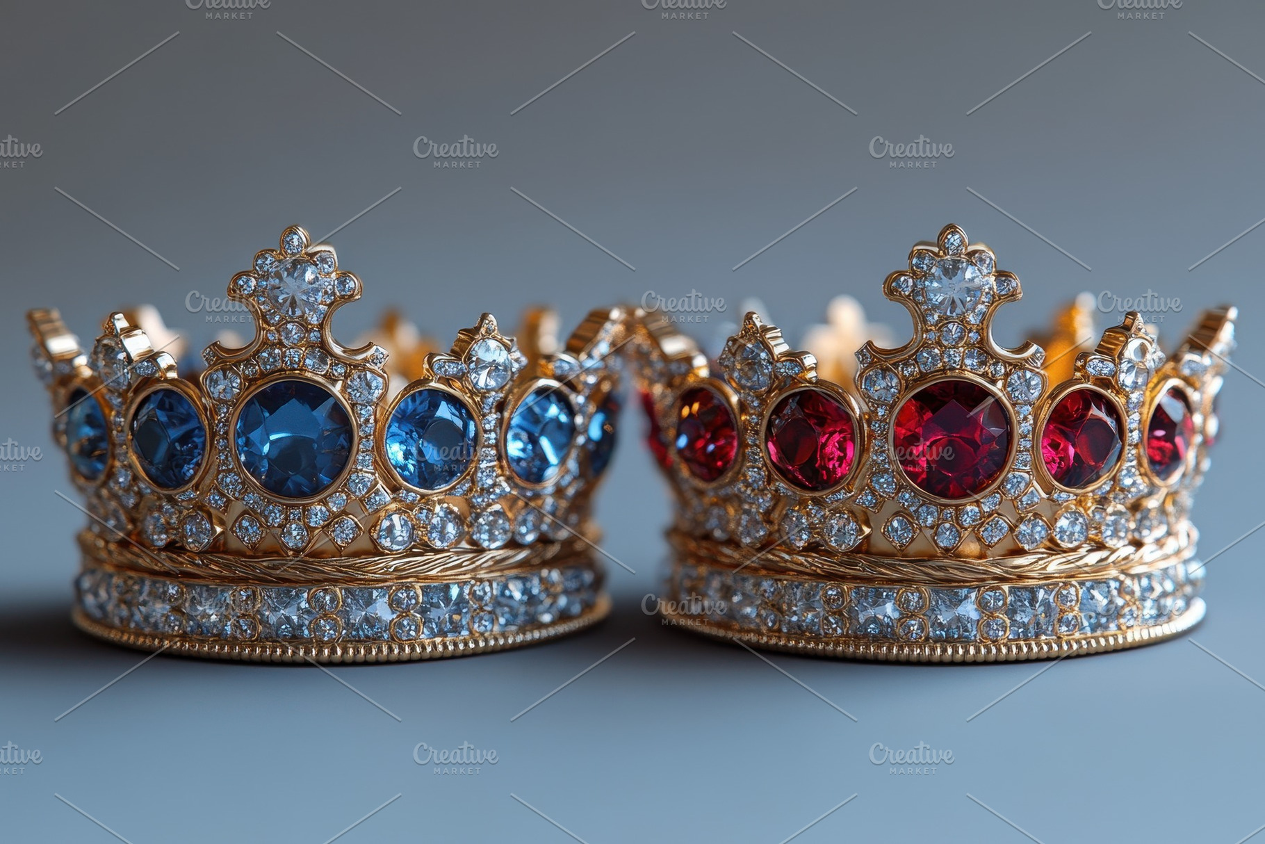 Intricately designed gold crowns ado, a Photo by Tanuart