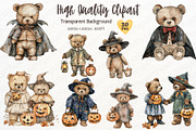 Halloween Bear Clipart Watercolor, a Seasonal Illustration by Maysa Art (Thumbnail 5 of 6)