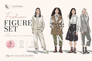 Fashion Women Vector Silhouettes, a Person Illustration by Elena Naumchenkova