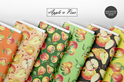 Watercolor Apple & Pear Patterns, a Food Illustration by OlDm_Shop (Thumbnail 3 of 10)