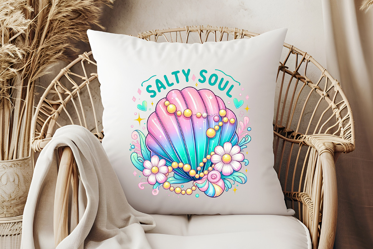 Clam Pearl Coquette Bow Salty Soul P, an Illustration by Libby Wishes (Photo 4 of 6)