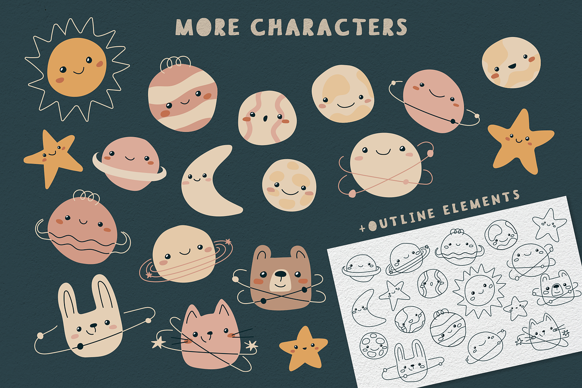 Space adventure. Clipart for kids, an Animal Illustration by RinaKustova (Photo 8 of 19)