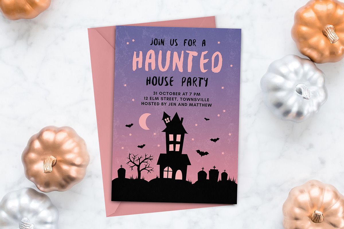 Halloween Invitation - Haunted House, an Invitation Template by ClementineCreative (Photo 1 of 6)