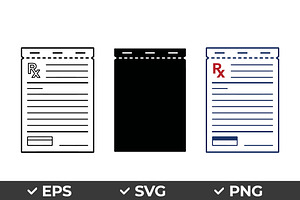 Prescription Pad Vector Icons, an Object Graphic by Artonix