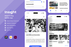 Insight - News & Blog Mobile Apps, an UI Kit Template by twinstd