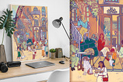 Wimmelbook city posters, a Person Illustration by Carpet Tapete Pretzel (Thumbnail 3 of 8)