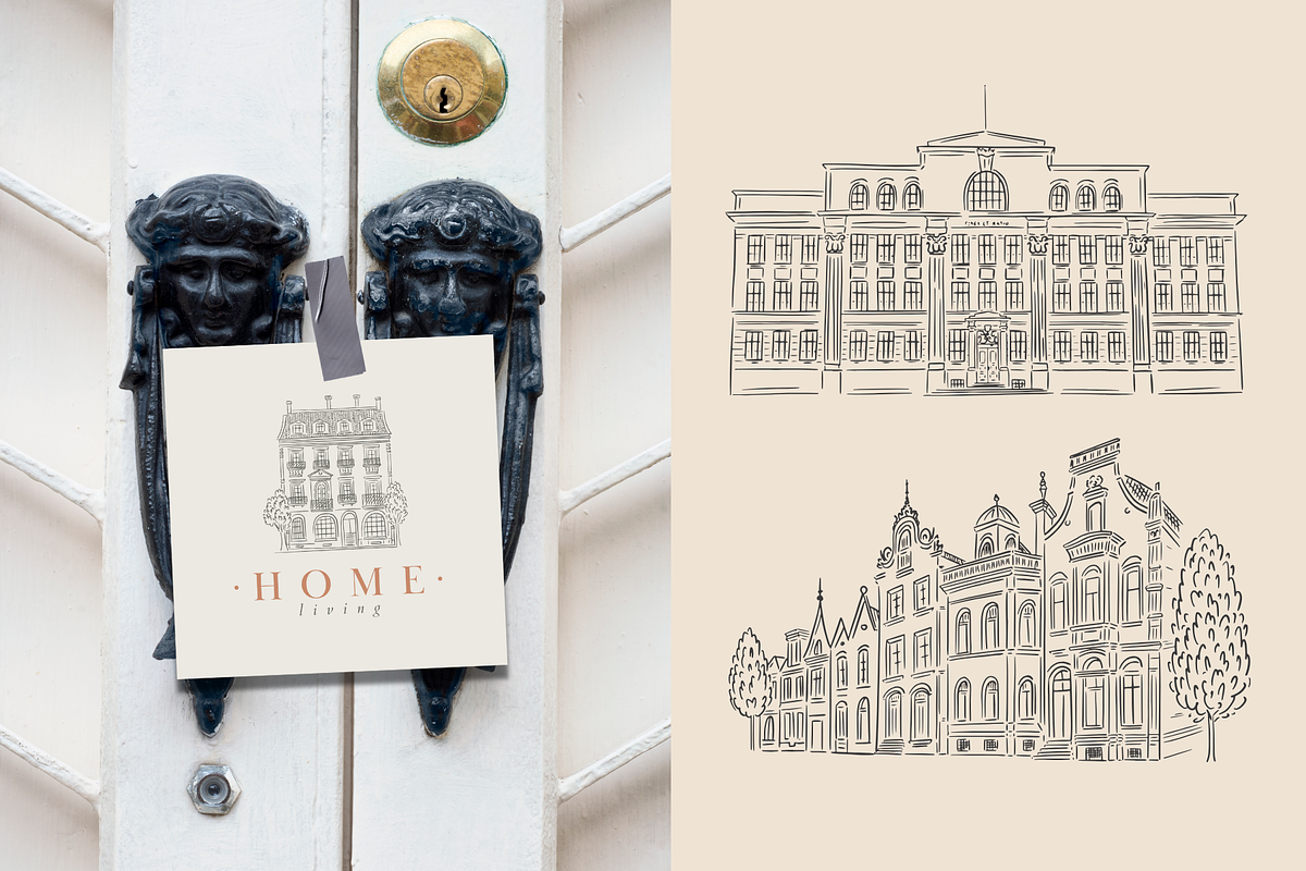 Vintage Houses Procreate Stamps, a Brush Add-On by Veronika Gotovceva (Photo 7 of 10)