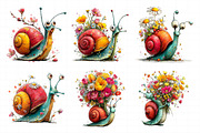 Whimsical Spring Snail Clipart, an Illustration by Daily.Designs (Thumbnail 5 of 8)