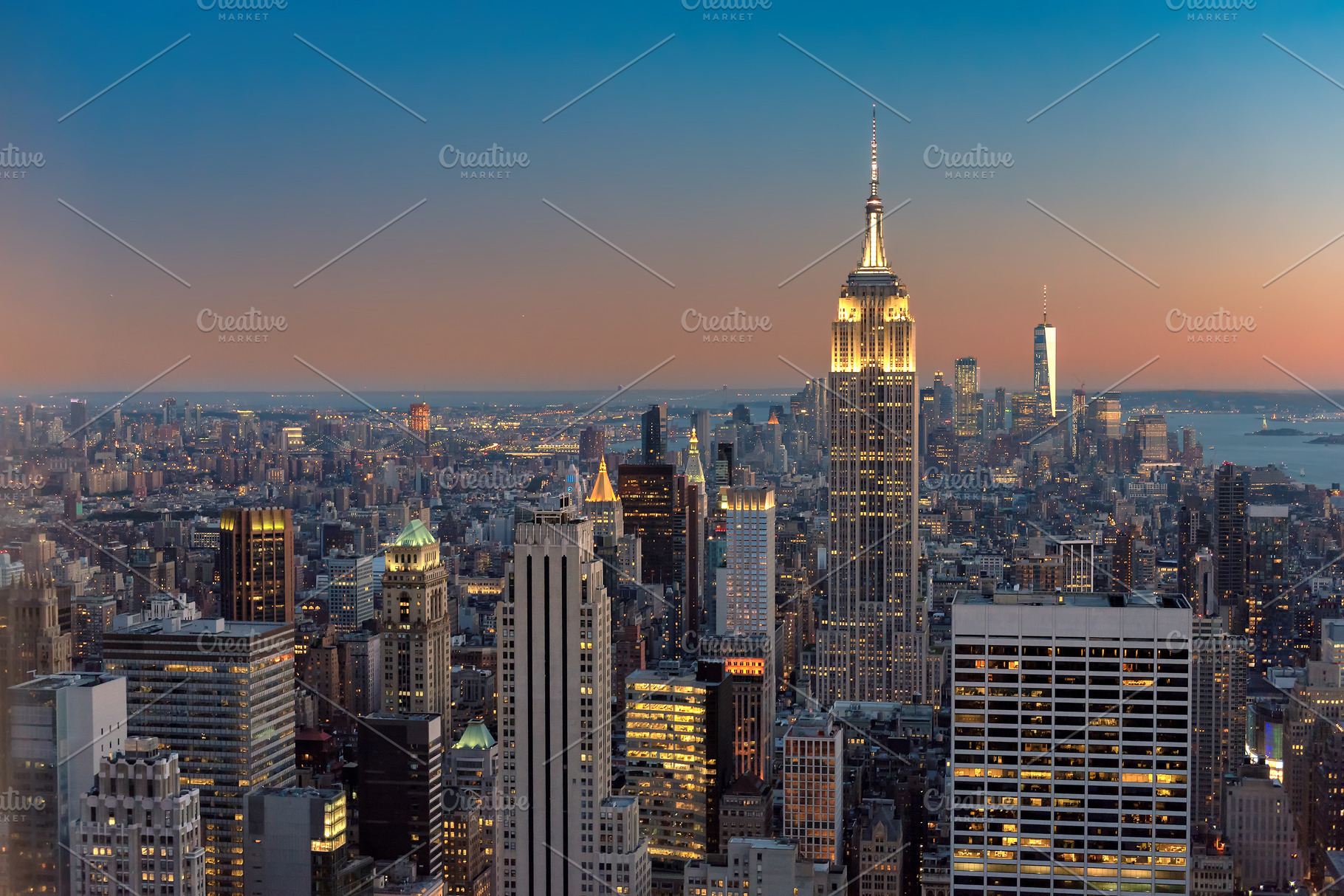 Night view of New York City, an Architecture Photo by Lucky Photographer