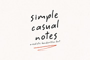 Simple Casual Notes Handwritten Font, a Handwritten Font by Kaya Fonts (Thumbnail 1 of 24)