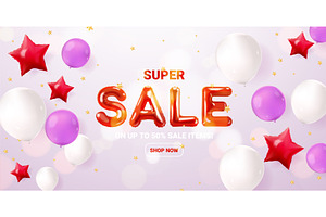 Sale discount balloons. Big mega, a Finance Illustration by Stock-Smart-Start