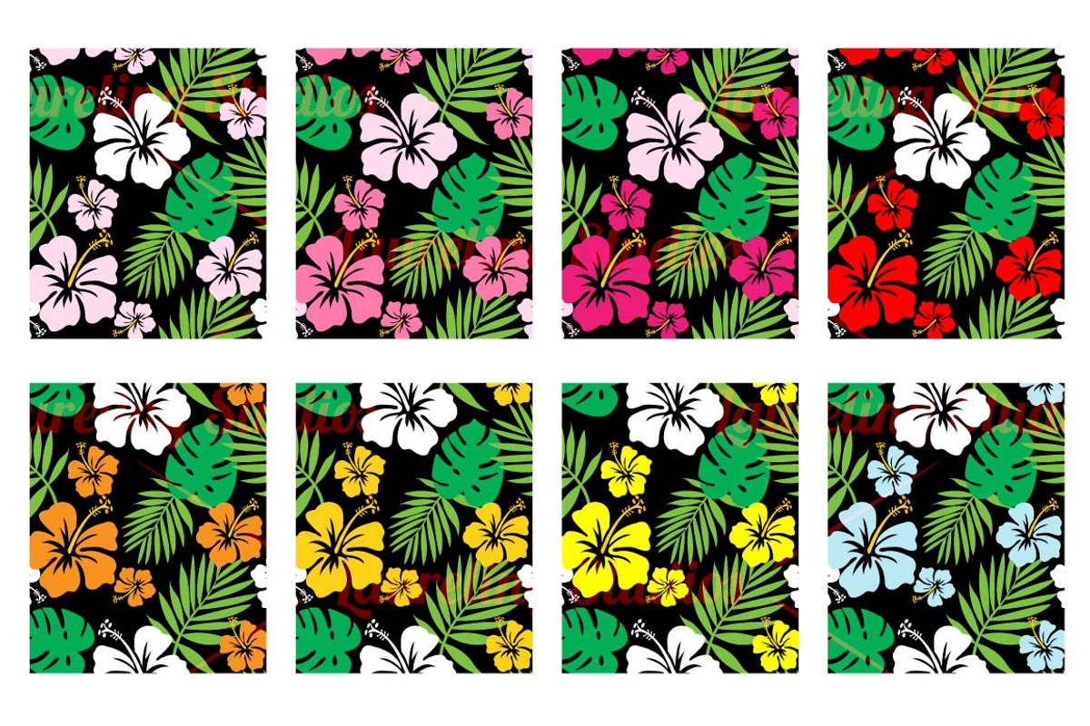 Tropical Hibiscus Background Pattern, a Pattern Graphic by Laureling Studios (Photo 4 of 4)