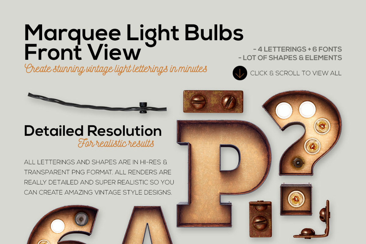 Marquee Light Bulbs - Front View, a Graphic by TVartworks (Photo 6 of 18)