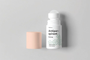 Roll On Deodorant Bottle Cos Mockup, an Advertising Mockup by DesignRushMarket