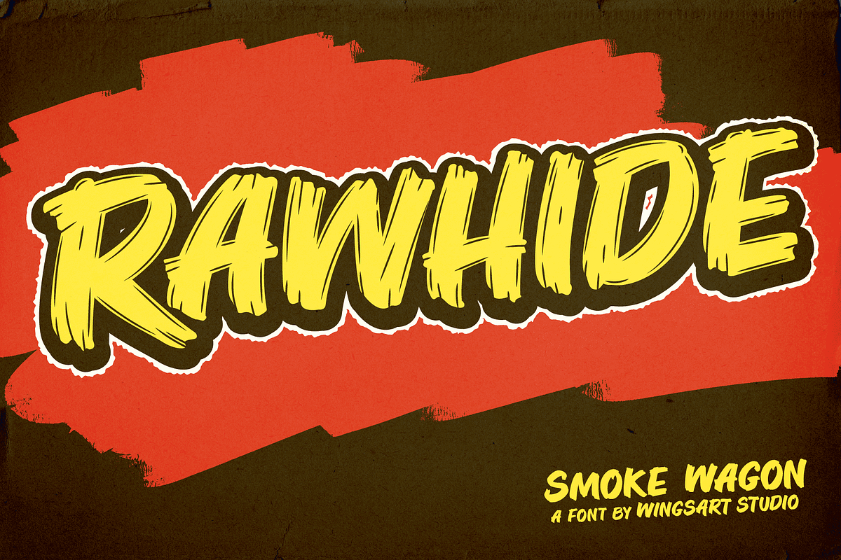 Smoke Wagon - A Western Brush Font, a Sans Serif Font by Wingsart Studio (Photo 9 of 15)