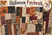 Halloween Patchwork Junk Journal, a Background Graphic by Coco Bloom (Thumbnail 1 of 3)