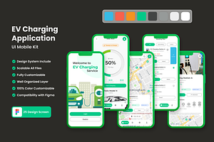 EV Charging App Mobile UI KIT, an App Template by UICreative