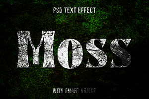 Moss texture editable text effect, a Layer Style Add-On by yokbisayok