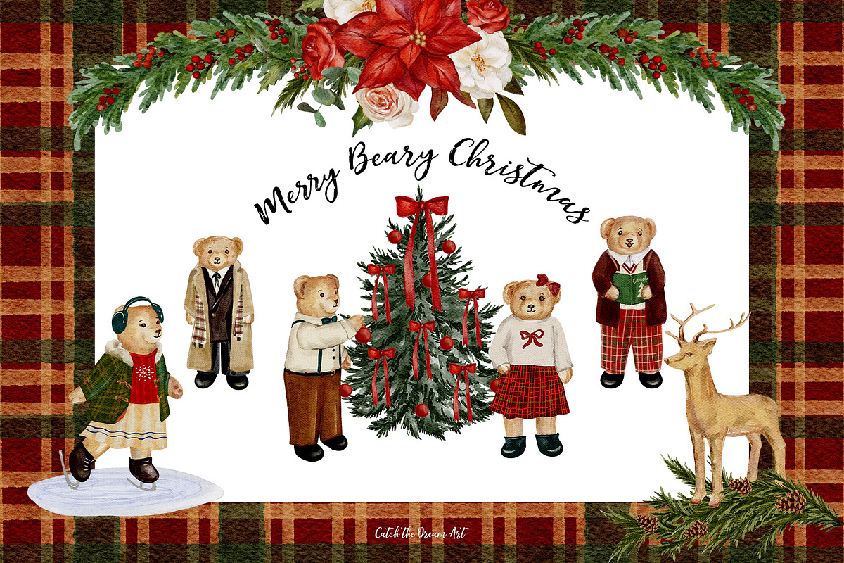 Merry Beary Christmas Whimsy Winter, a Seasonal Illustration by Catch the Dream Art (Photo 1 of 13)