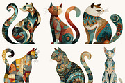 Whimsical Folk Art Cat Clipart, an Animal Illustration by Design Scotch (Thumbnail 9 of 9)