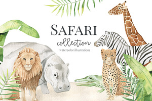 Safari Animals - Watercolor Set