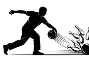 Dynamic bowling player silhouette, an Illustration by Amazin_art (Thumbnail 22 of 31)