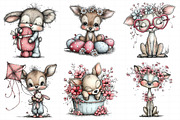 Whimsical Easter Cute Deer Clipart, an Illustration by Daily.Designs (Thumbnail 3 of 7)