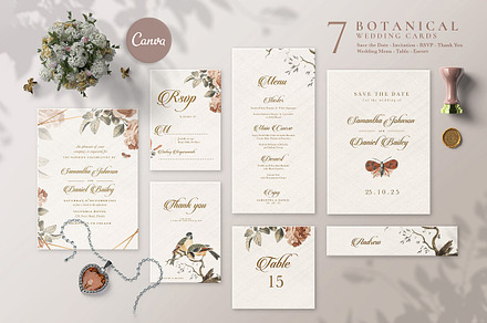 Botanical (Wedding Suite), an Invitation Template by EvitePapery