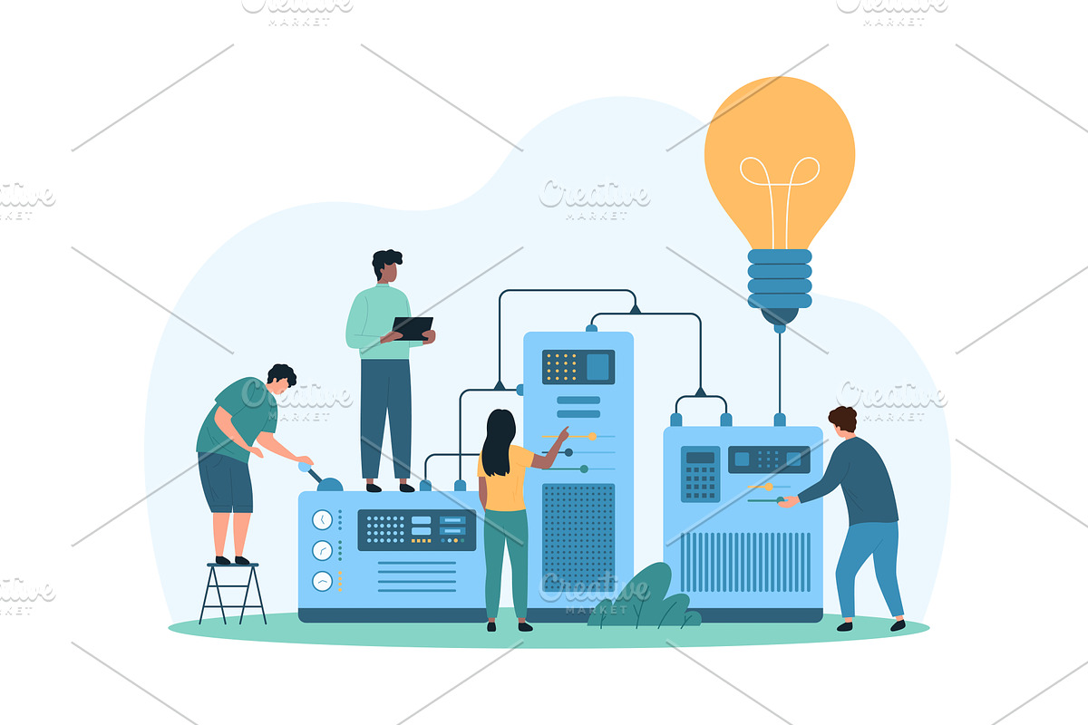 New idea tech solution, a Person Illustration by Flashvector