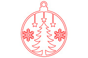 Christmas Tree Snowflake Ornament, a Seasonal Illustration by Craft Nest (Thumbnail 3 of 3)