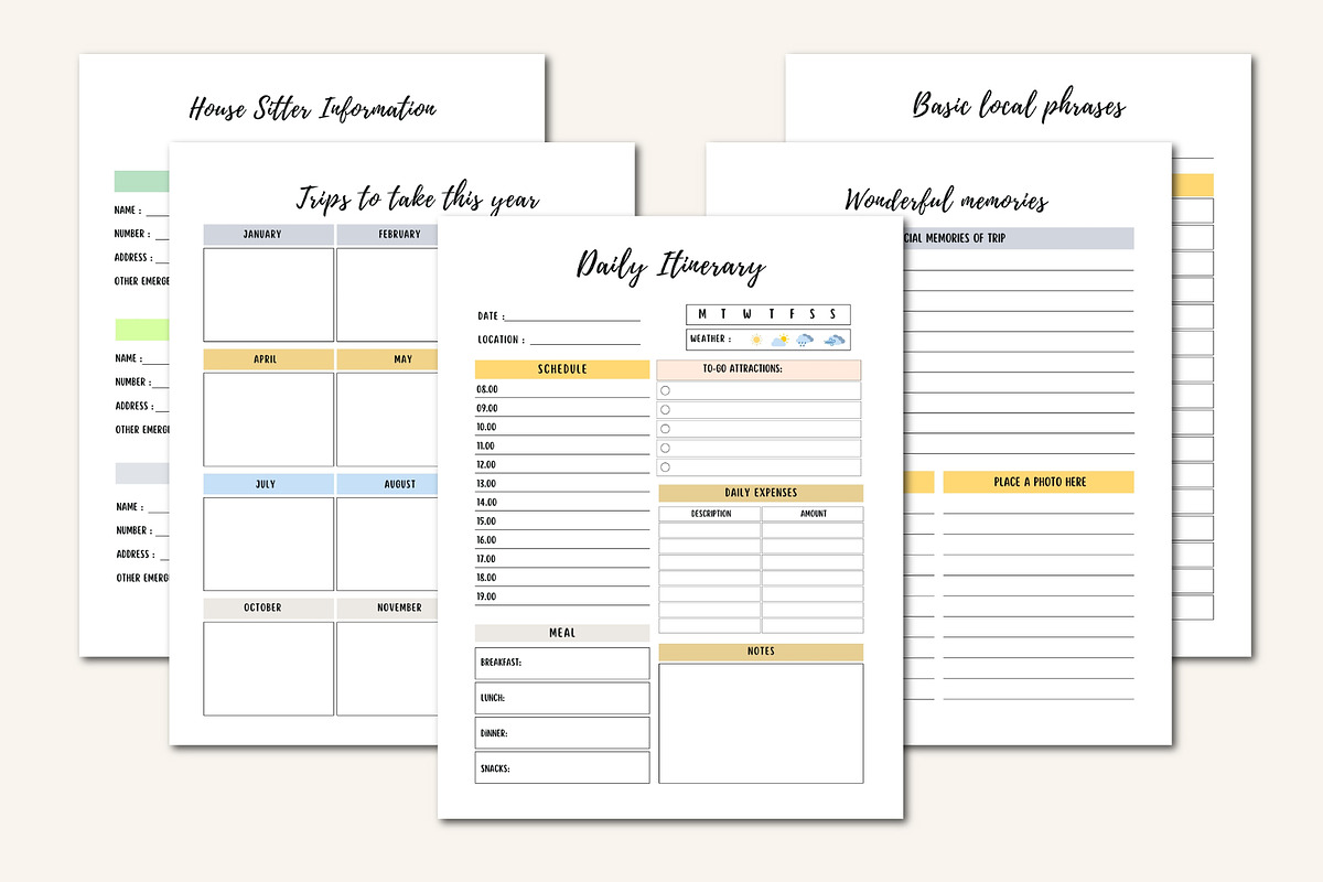 My Travel Journal, a Stationery Template by Designmela01 (Photo 2 of 10)