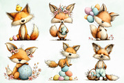 Watercolor Whimsical Easter Fox Png, an Illustration by Creative Art (Thumbnail 3 of 8)